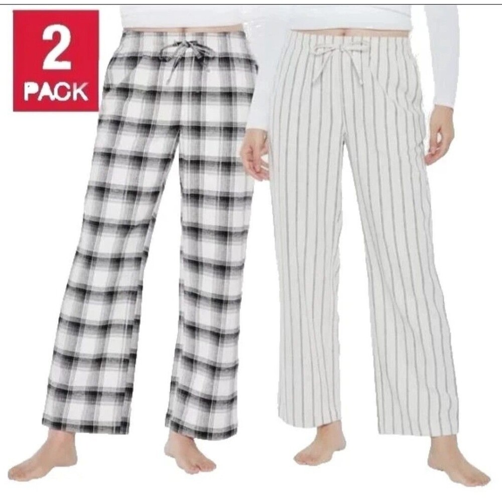 GAP Women’s 2-Pack Relaxed Flannel PJ Pants , Cream ,Size S  NWT  D3